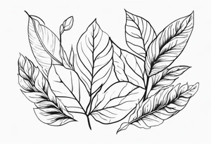 line of leaves and flowers tattoo idea