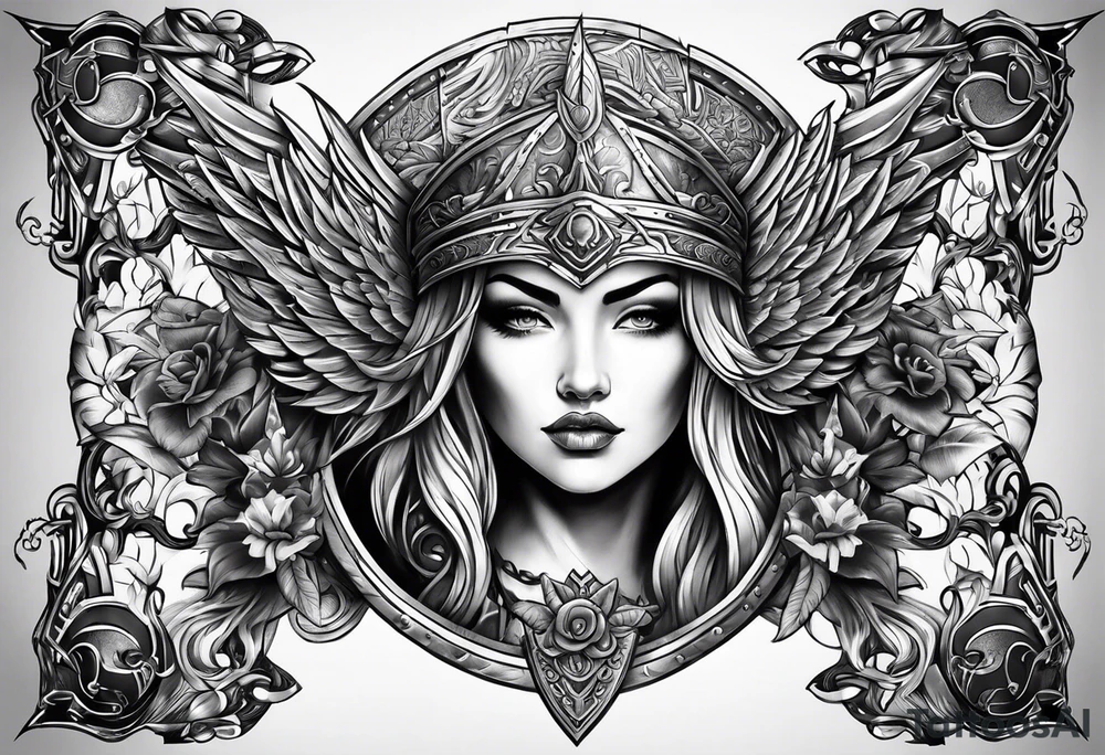 Valhalla sword shield mother tattoo idea