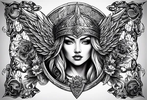 Valhalla sword shield mother tattoo idea