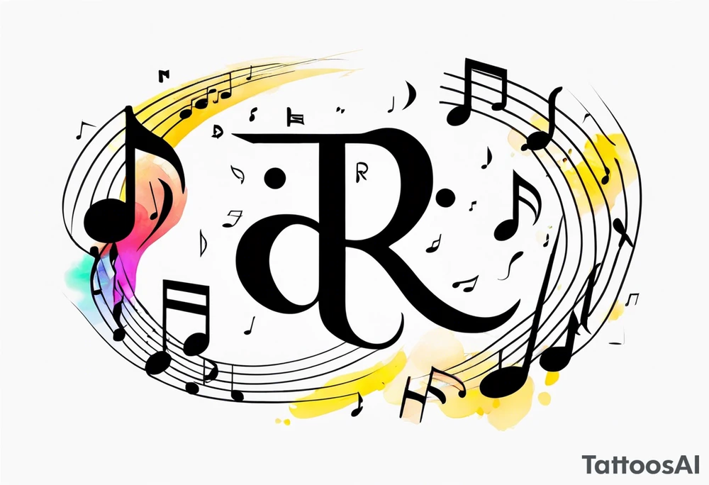 Musical notes incorporating the letters R and L tattoo idea Musical notes incorporating the letters R and L tattoo idea