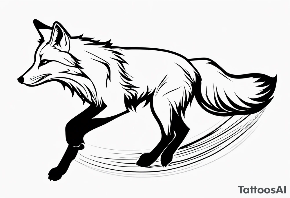 Fox jumping tattoo idea