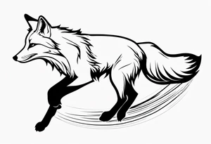 Fox jumping tattoo idea