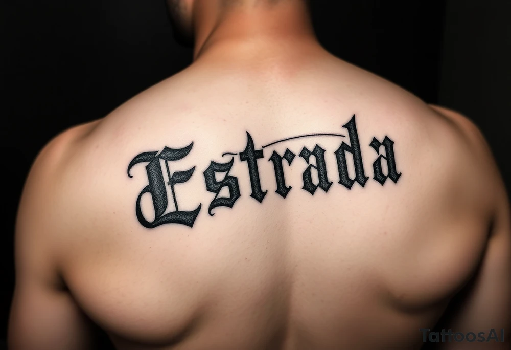 write estrada in Gothic letters tattoo idea
