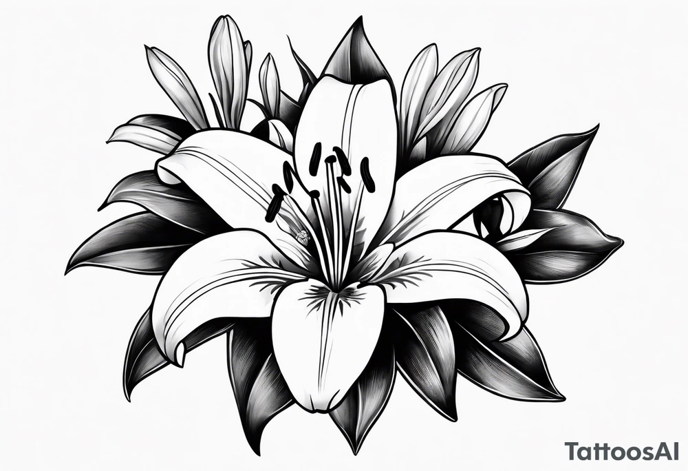 Small lily tattoo idea