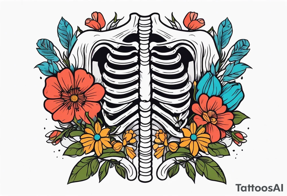 human ribs


old school vintage simple traditional design surrounded by vintage flowers


bold color simple tattoo idea
