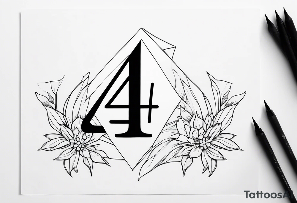 number 4 in a card tattoo idea