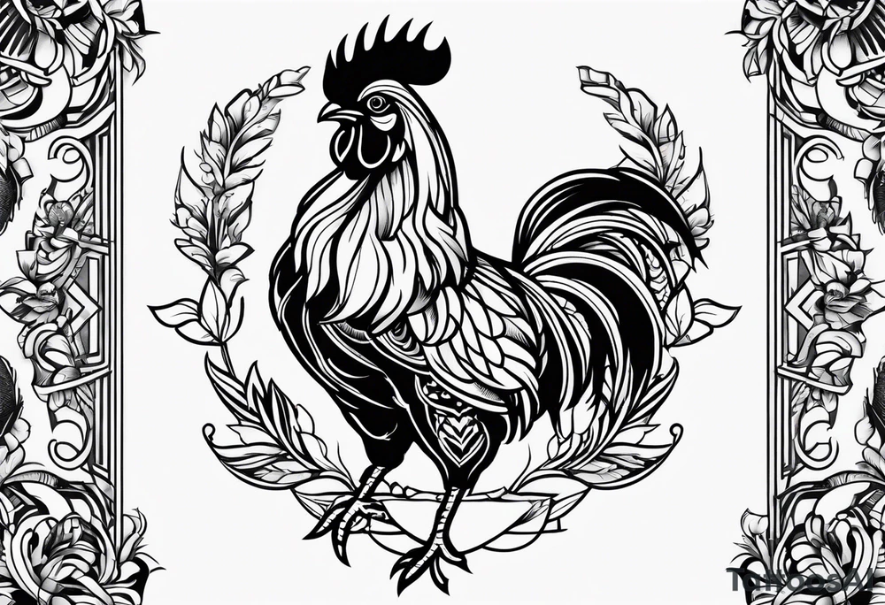 rooster tattoo idea