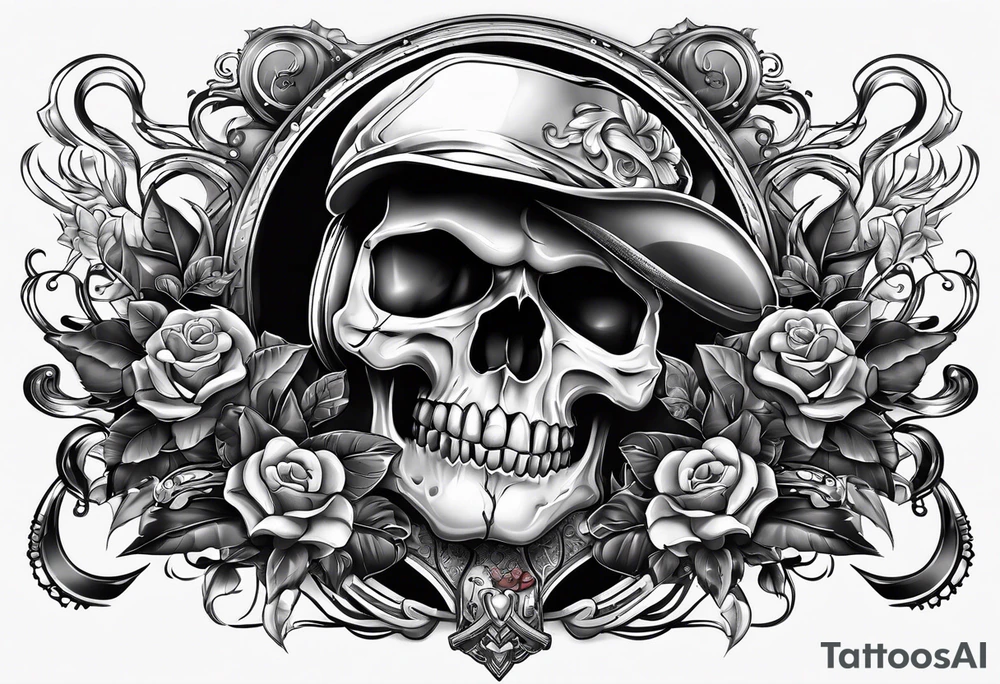 Mechanic skull tattoo idea