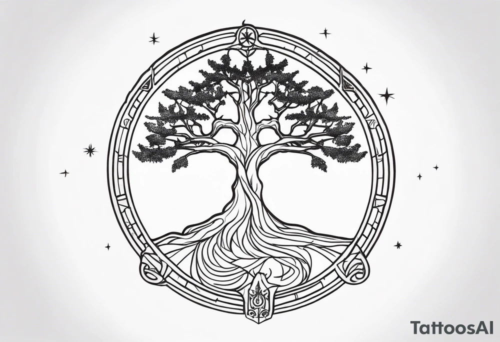 Gondor tree and star wars Jedi tattoo idea