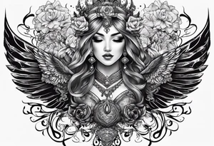 full body tattoo on the back from top to bottom tattoo idea