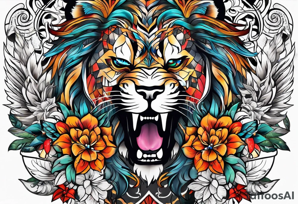 Full leg tattoo from hip to foot, temporary tattoo tattoo idea