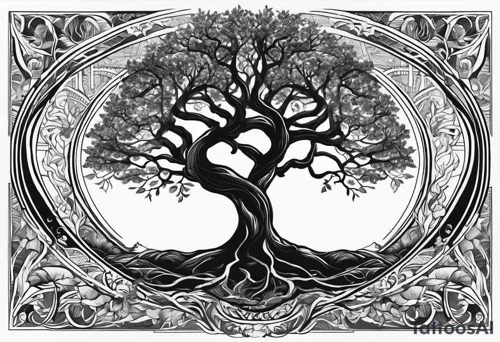 Tree of Life: A tree growing from a seed or roots within your body, with branches reaching outward, represents growth, self-nurturing, and the idea that life is something you cultivate from within. tattoo idea