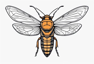 Closed wing cicada tattoo idea
