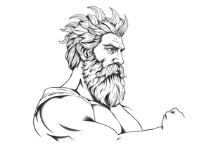 GREEK GOD LOOKING OVER HIS EMPIRE tattoo idea