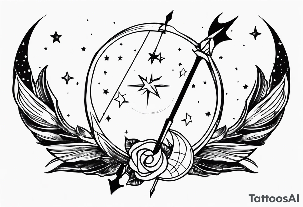 Sagittarius and moon tattoo idea