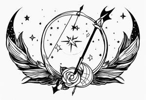 Sagittarius and moon tattoo idea