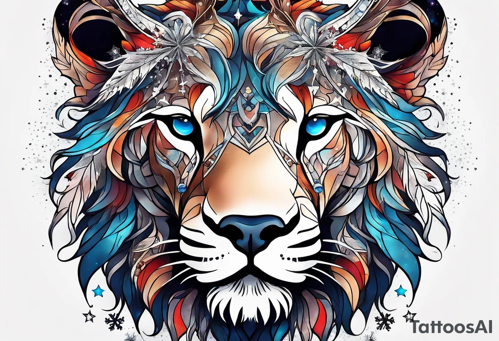 Constellation, animal, snowflake tattoo idea