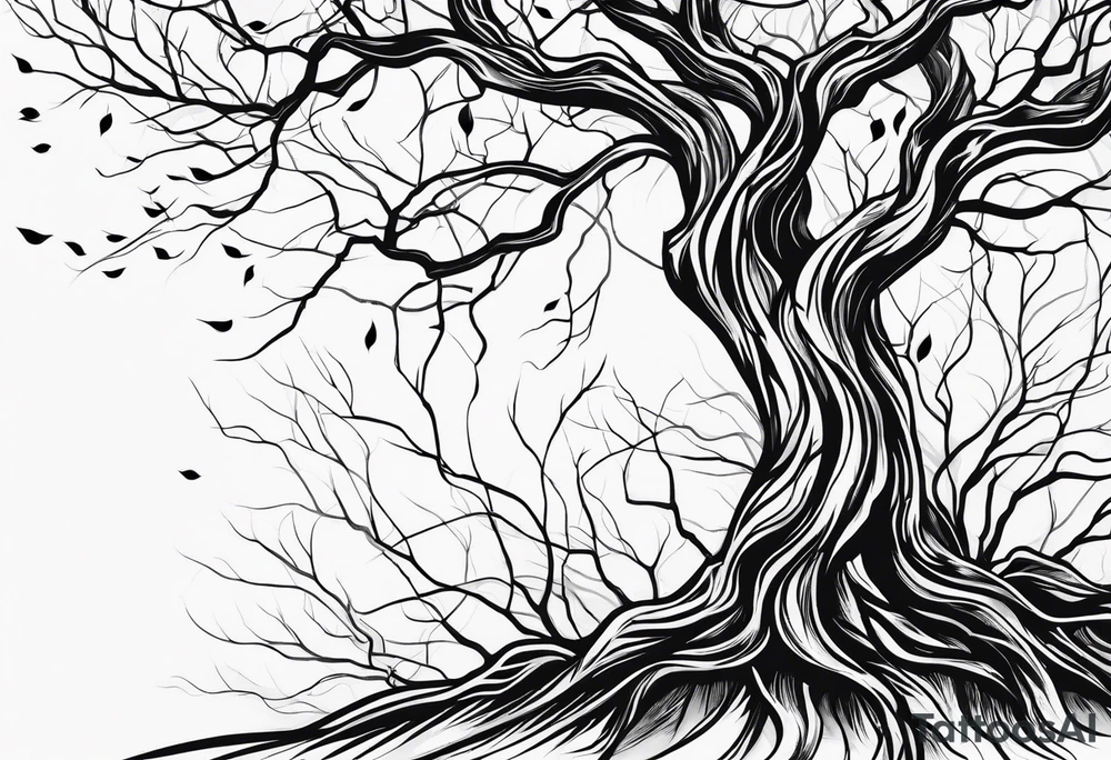 lightning like veins (tree branches) tattoo idea