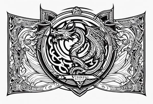 Viking valhalla sword shield dragon tattoo idea