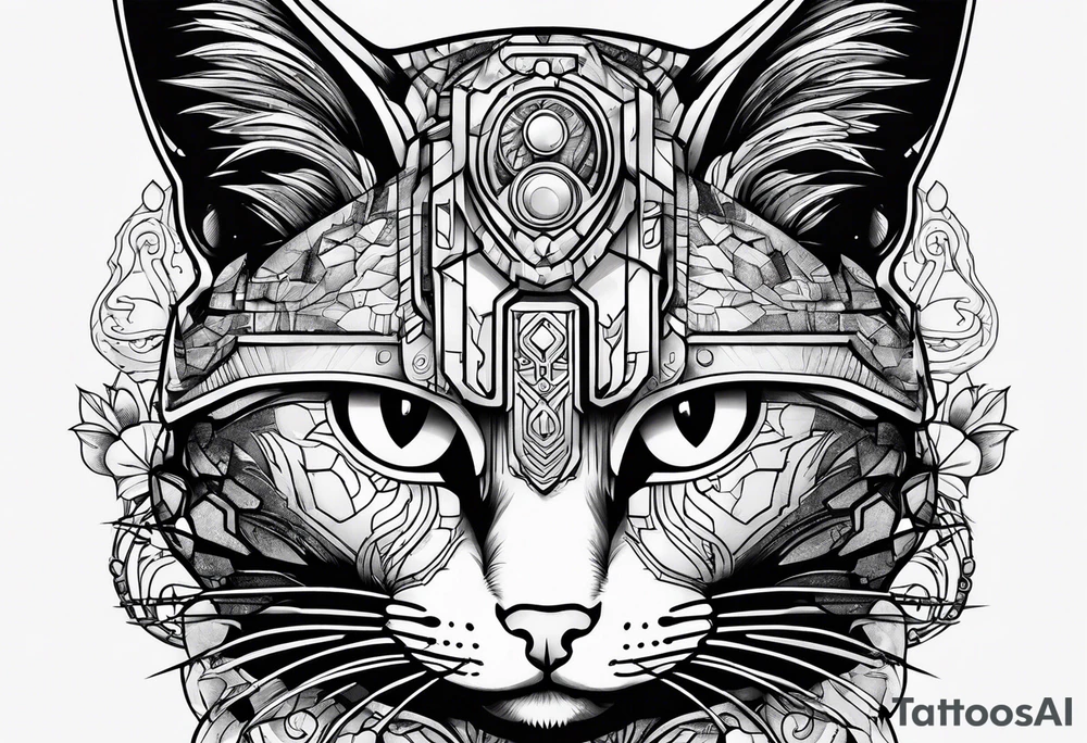 cyberpunk cat tattoo idea