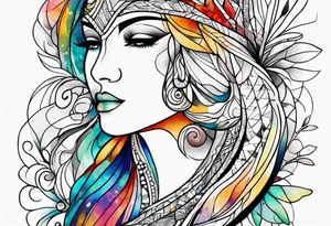 abstract line artwork tattoo idea