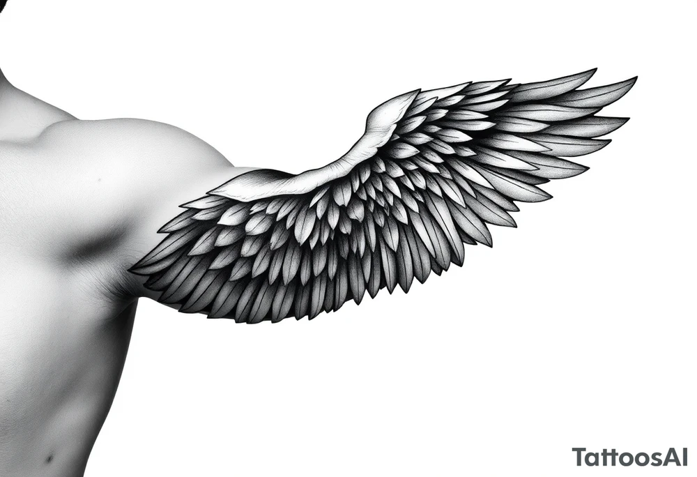 Full Shoulder to elbow wing tattoo idea