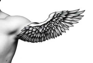 Full Shoulder to elbow wing tattoo idea