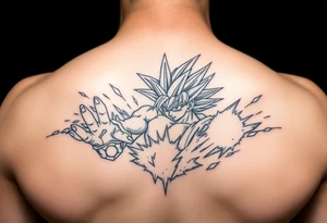 legendary dragonball z scene with energy aura and power effects tattoo idea
