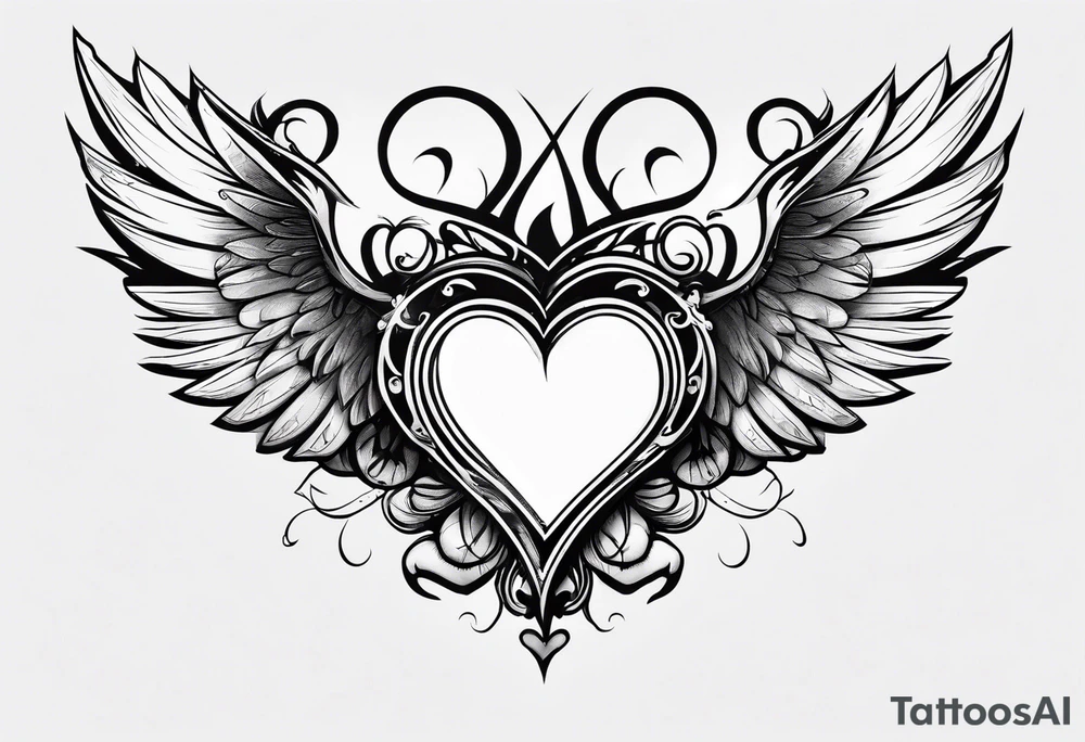 A heart with wings tattoo idea