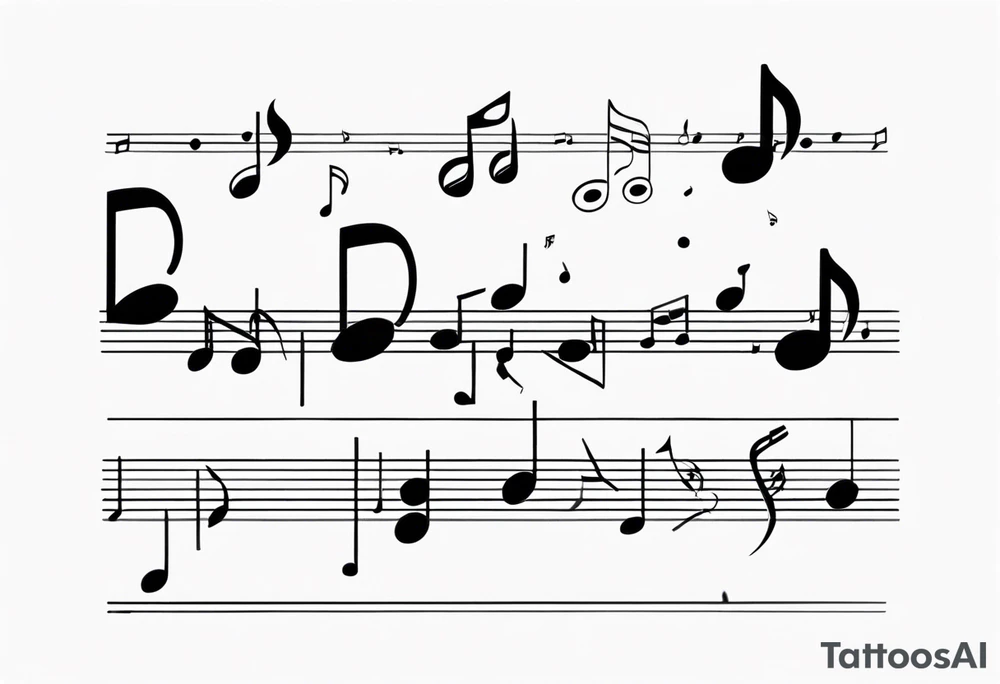 Musical notes connecting toddlers dancing tattoo idea