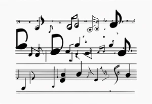 Musical notes connecting toddlers dancing tattoo idea