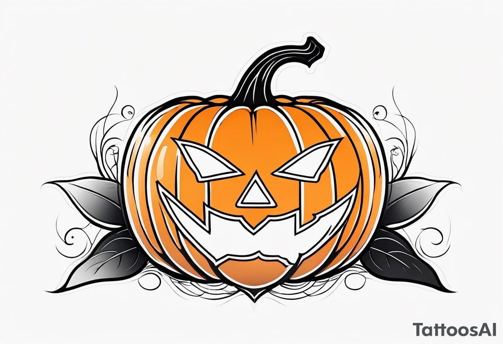 pumpkin halloween tattoo idea