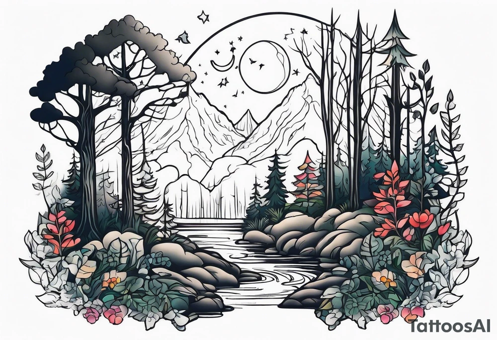 Enchanted forest tattoo idea