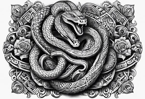 aztec snakes together tattoo idea