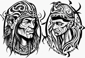 tribal tattoo father loving his son and wife making sure they are safe from the world and all the evil tattoo idea