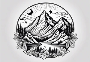 , mountains, food, music, dance tattoo idea