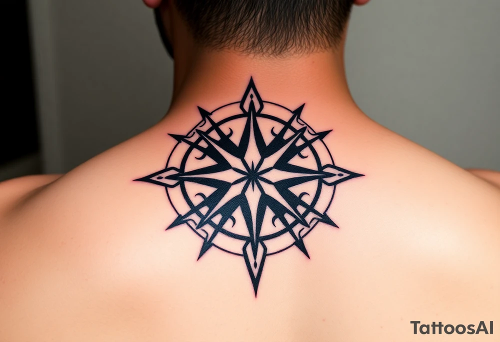 Double layered Compass rose tattoo idea