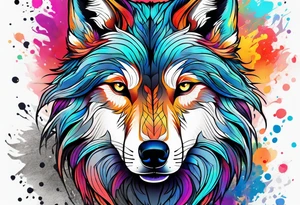 Trippy Wolf tattoo idea