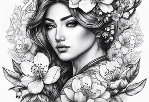 Gladius and cherry blossom tattoo idea