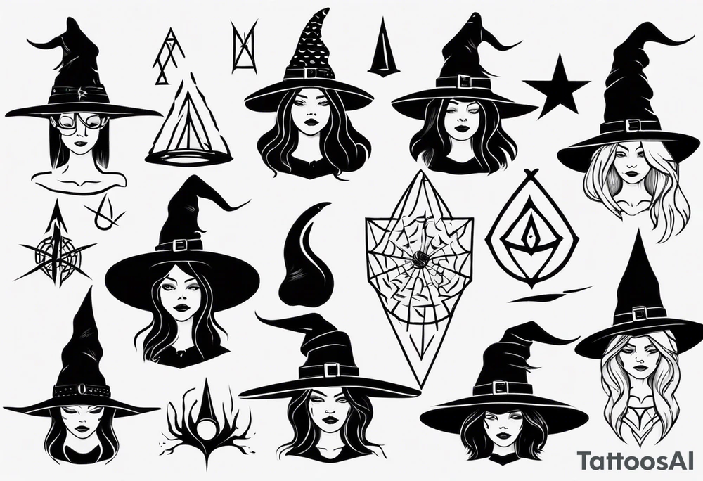 witch hat contour tattoo idea