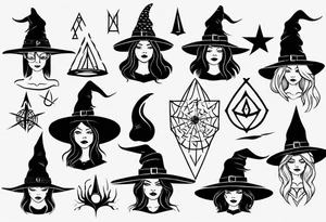 witch hat contour tattoo idea