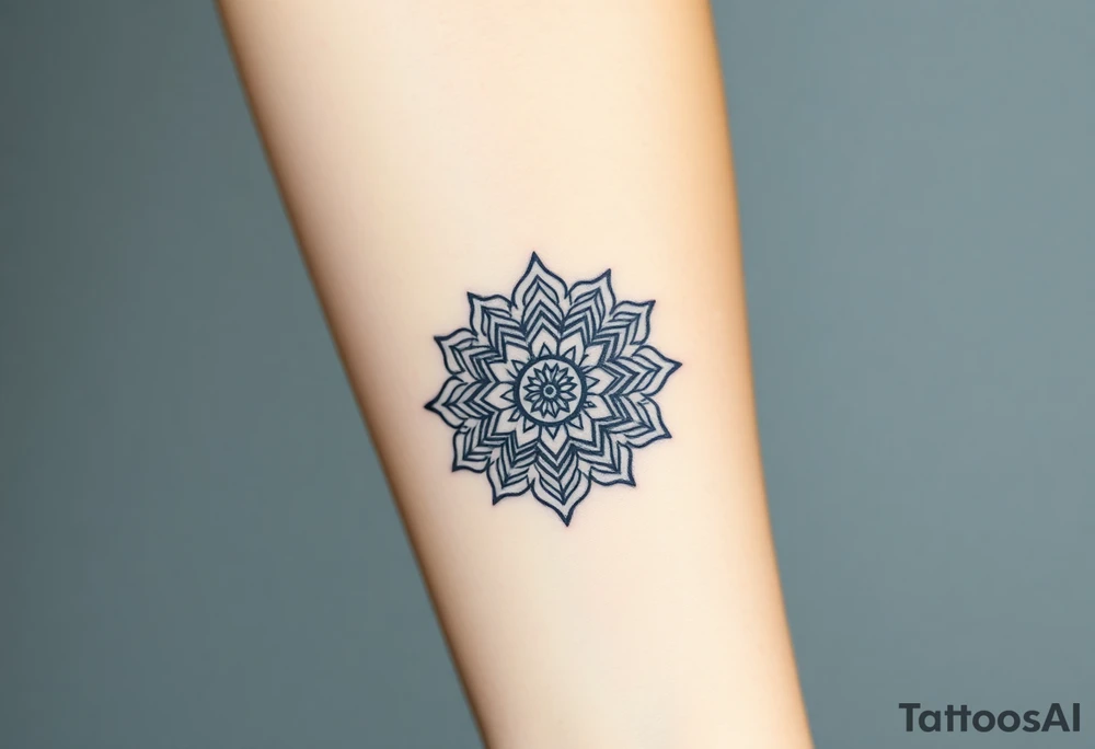 intricate mandala with sacred geometry and cosmic elements tattoo idea