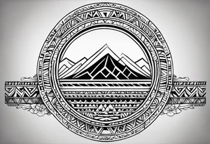 geometric hawaiian tradtional style arm band fill the outline of the big island of hawaii tattoo idea