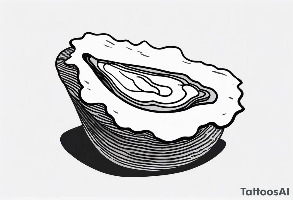 Small open oyster with a world in the centre tattoo idea