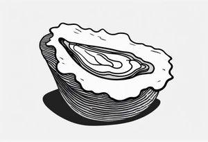 Small open oyster with a world in the centre tattoo idea