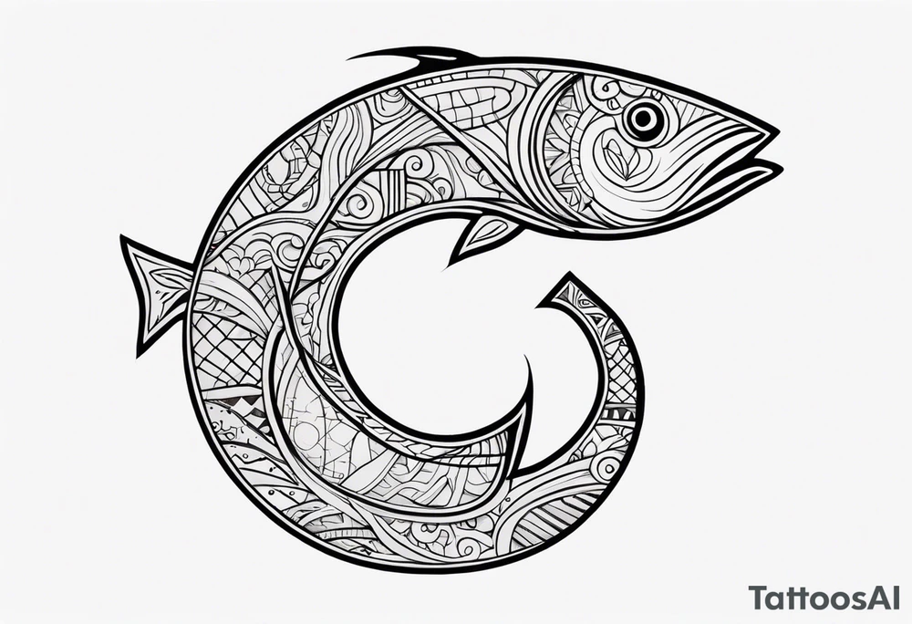 Polynesian fish hook tattoo tattoo idea