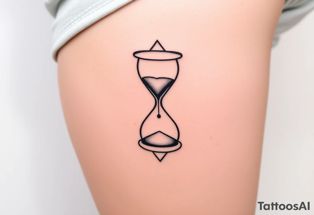 3d hourglass tattoo idea