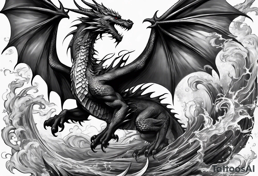 Dragon explosion tattoo idea
