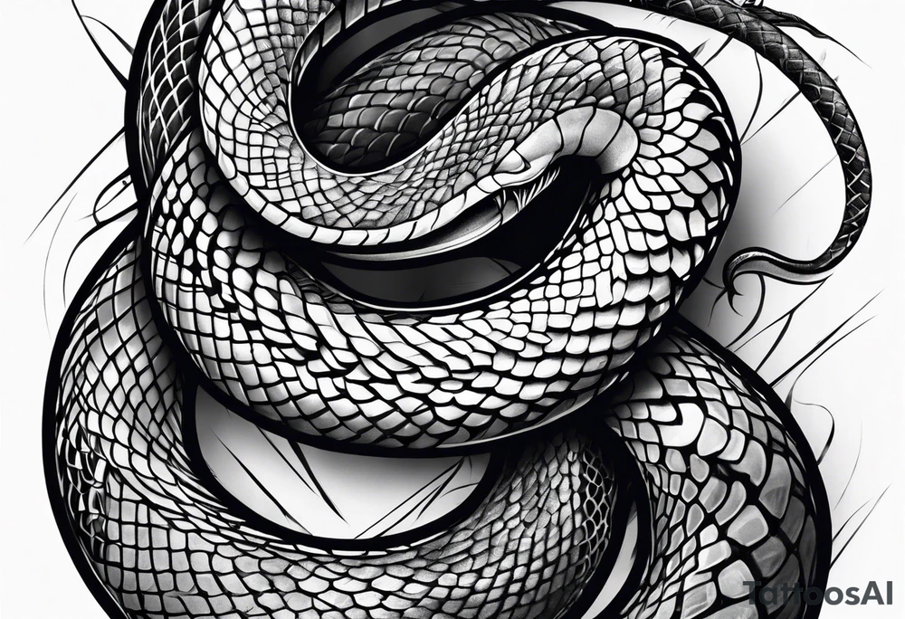snake wrapped around arm tattoo idea