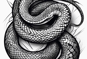 snake wrapped around arm tattoo idea